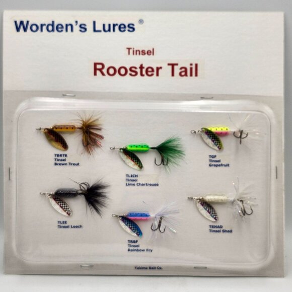 Yakima Wordens Lures Tinsel Rooster Tail Fishing Sample Display Board 547701 - Picture 1 of 3